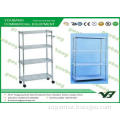 Supermarket Mobile White Wire Display Racks / shelving with